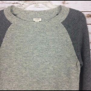 J. Crew Factory Warmspun Waffle Colorblock Sweater